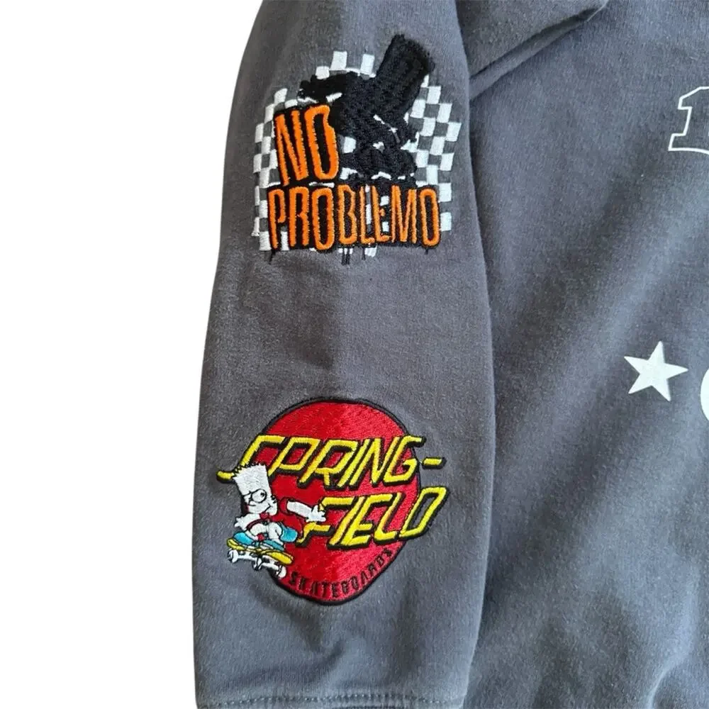 The Simpson’s Kids’ Bart Simpson “Aye Carumba”Graphic Sweatshirt Grey Size 10/12